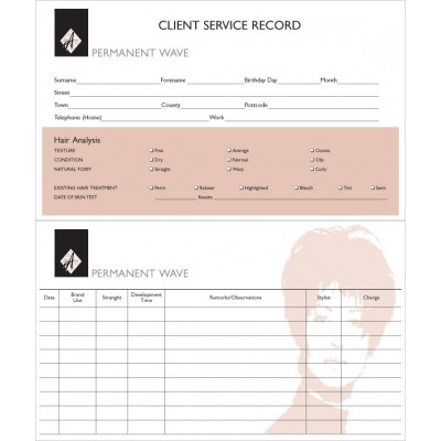 Agenda Record Cards Perming x 100