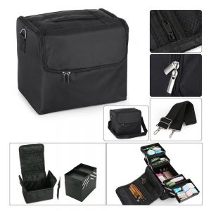 large beauty make up nail tech cosmetic box artist vanity case storage bag salon bus.