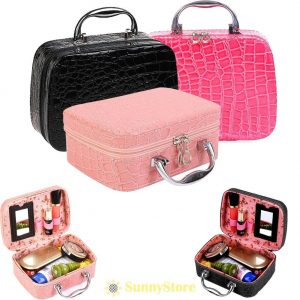beauty make up nail tech cosmetic box jewellery vanity case storage bag large salon .